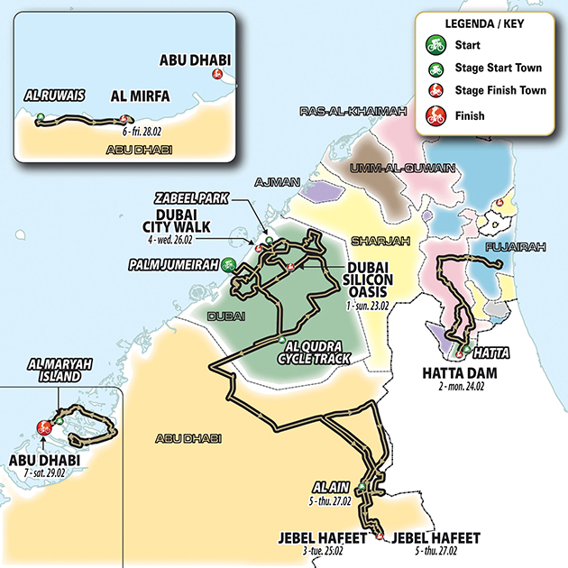 UAE Tour overall map